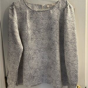 LOFT Monochrome Dotted Blouse